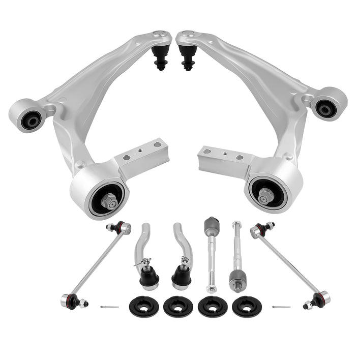 8pcs Front Lower Control Arms w/ Ball Joint Tie Rods Kit Compatible for Acura MDX 2007-2013