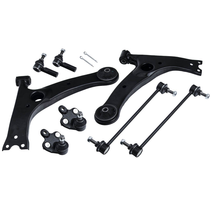 8 Pcs Lower Control Arm Assembly Outer Tie Rod Compatible for Pontiac Vibe 2003 - 2008