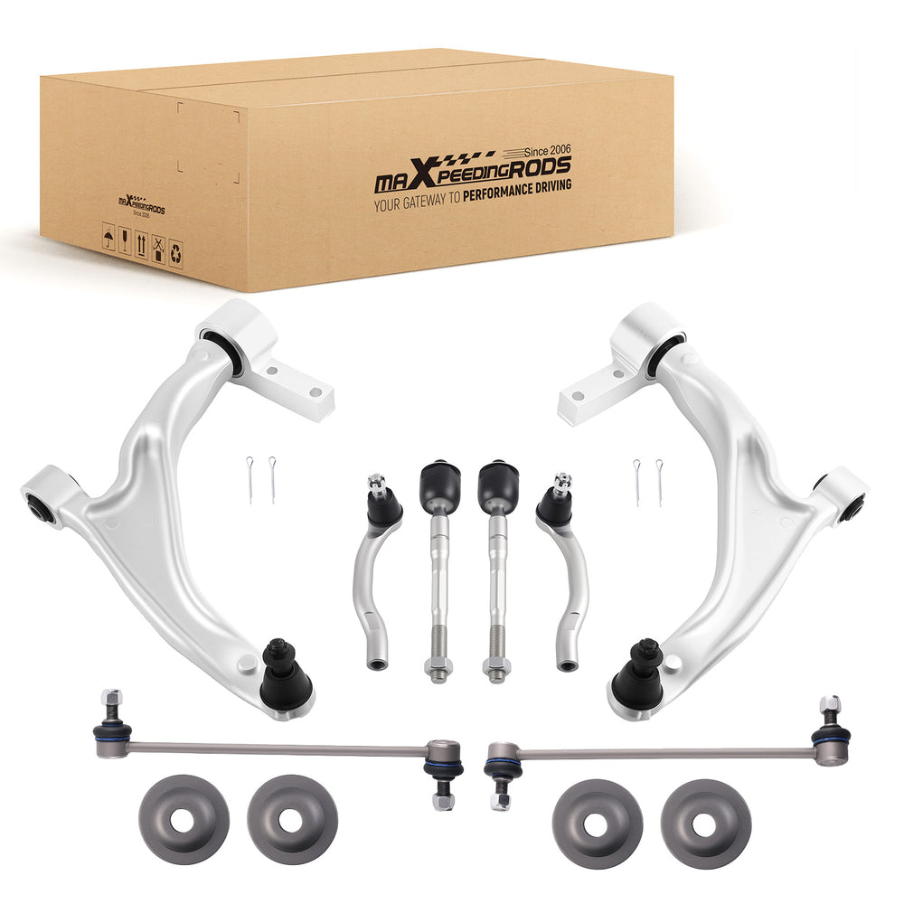Suepsnion Front Lower Control Arms Sway Bar Tie Rods for 2009-2015 Compatible for Honda Pilot