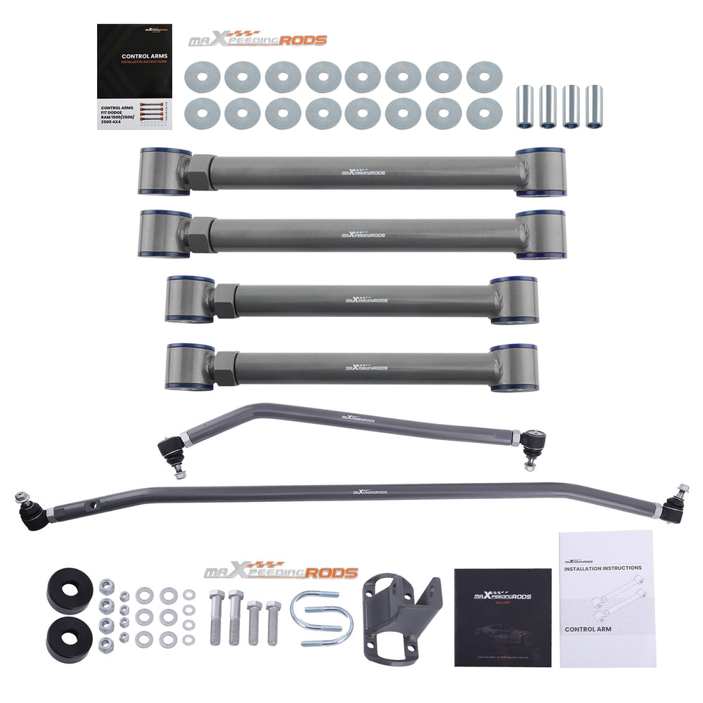 Adjustable Front Upper Lower Control Arm Drag LinkTie Rod Compatible for Dodge Ram 94-99