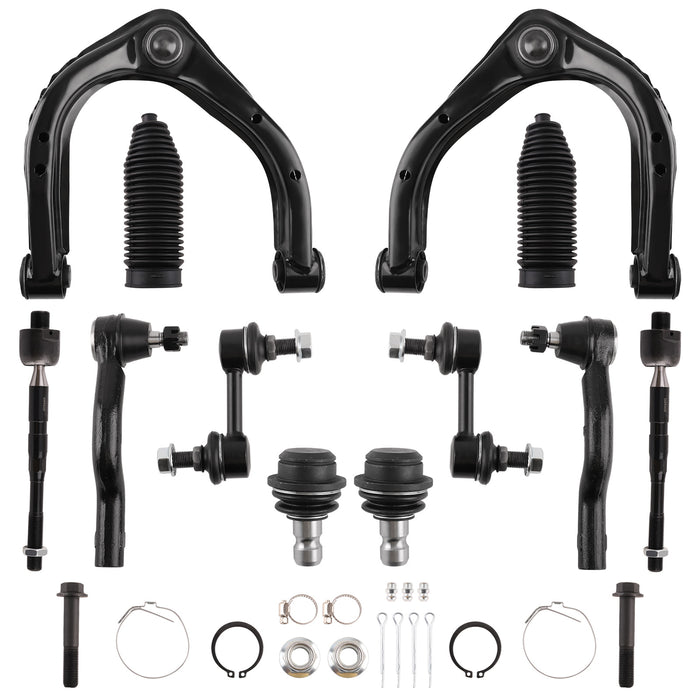 Control Arm w/ Ball Joint Tie Rod End Tie Rod Boots Compatible for Nissan Armada 2004-2019