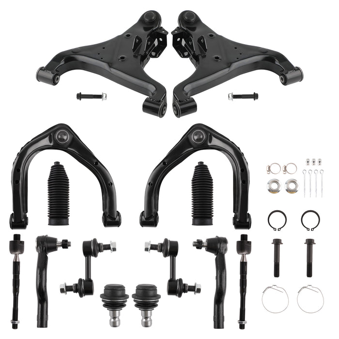 Front Upper Lower Control Arms Sway Bar End Linkfor Compatible for Nissan Armada Titan 04-15