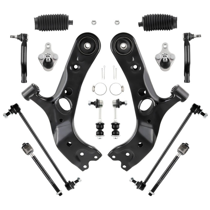 14Pcs Front Lower Control Arm & Sway Bar End Link Compatible for Toyota RAV4 2006 - 2018