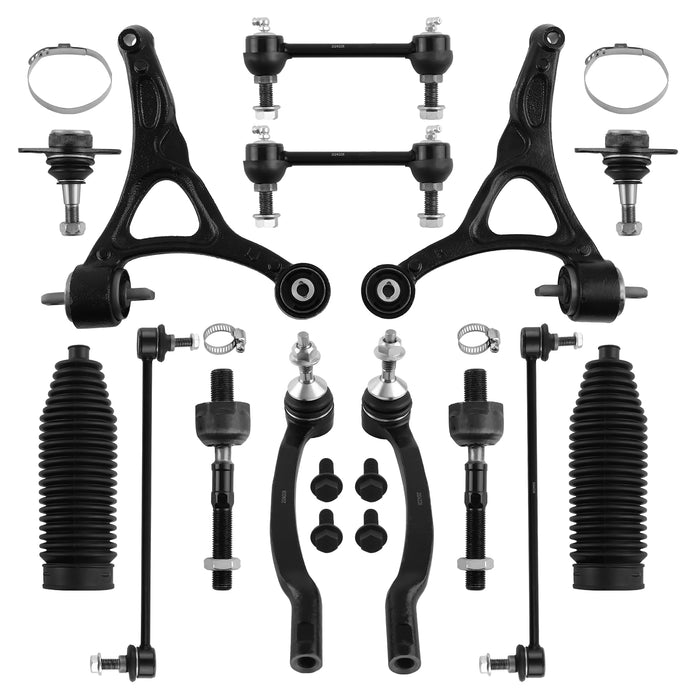 14x Front Lower Control Arm Ball Joint Tie Rod Sway Bar for 2003-2014 Compatible for Volvo XC90