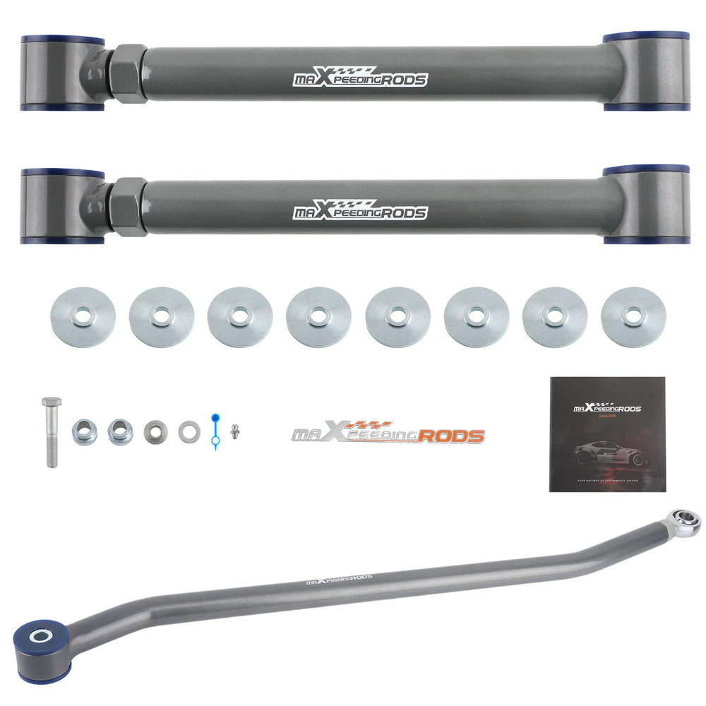 Adjustable Rear Lower Control Arm + Front Track Bar Compatible for Jeep Grand Cherokee WJ