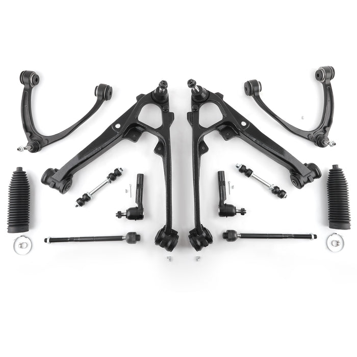12x Front Upper Lower Control Arm Kit for 2007-2013 Compatible for Chevy Silverado GMC Escalade