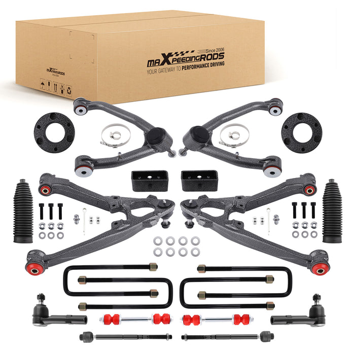13x Front Control Arms w/Leveling Lift Kit for 07-13 Compatible for Chevy Silverado Sierra 1500