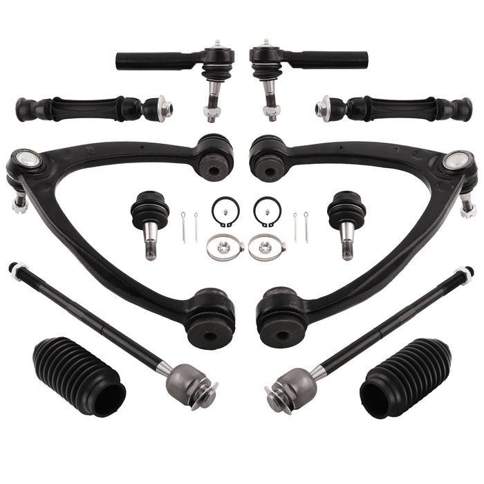 12 Pcs Front Upper Control Arm &amp; Tie Rod Sway Bar Compatible for Silverado Sierra