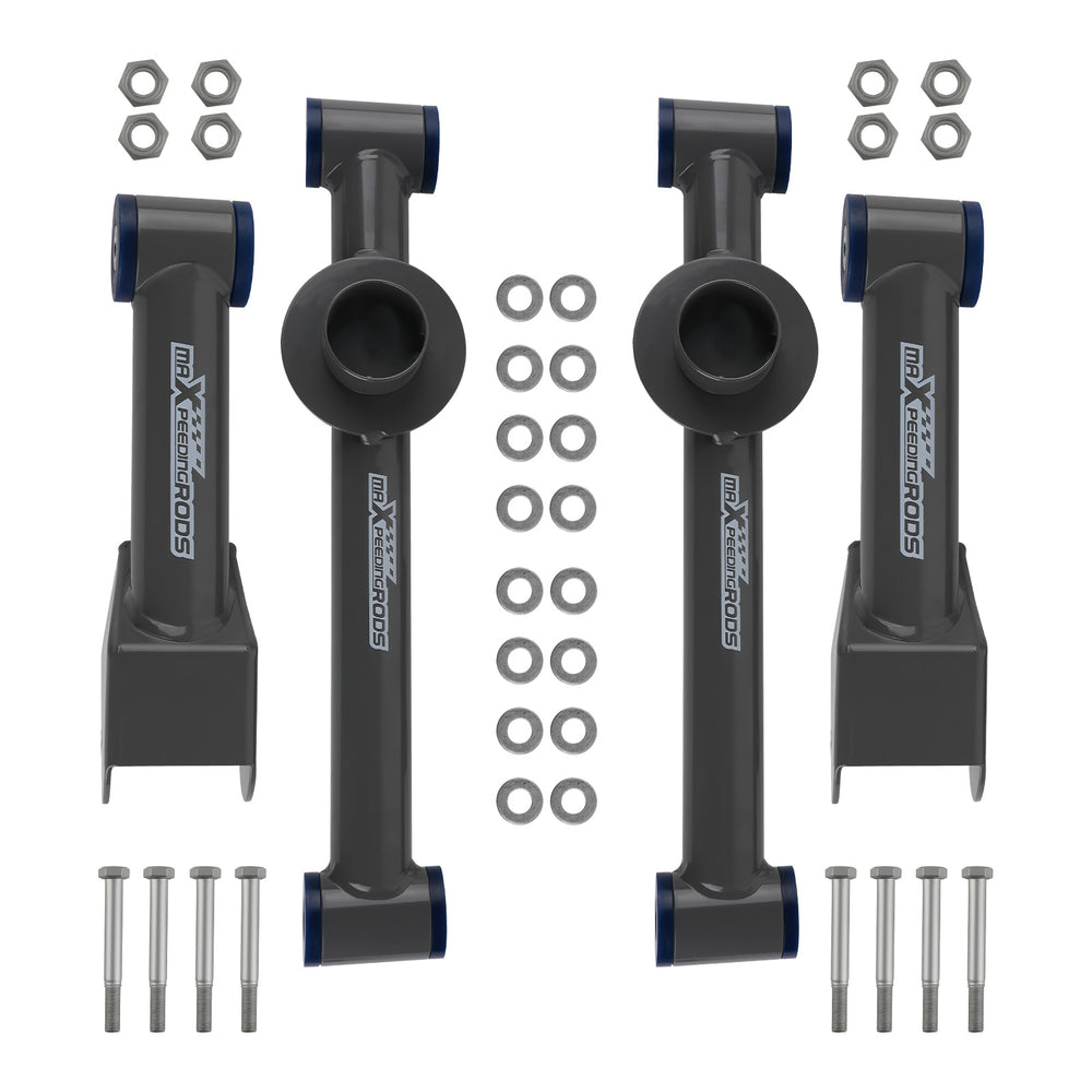 4Pcs Rear UpperLower Tubular Control Arms Compatible for Ford Mustang 1979-2004 Gray