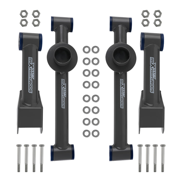 4Pcs Rear UpperLower Tubular Control Arms Compatible for Ford Mustang 1979-2004 Gray