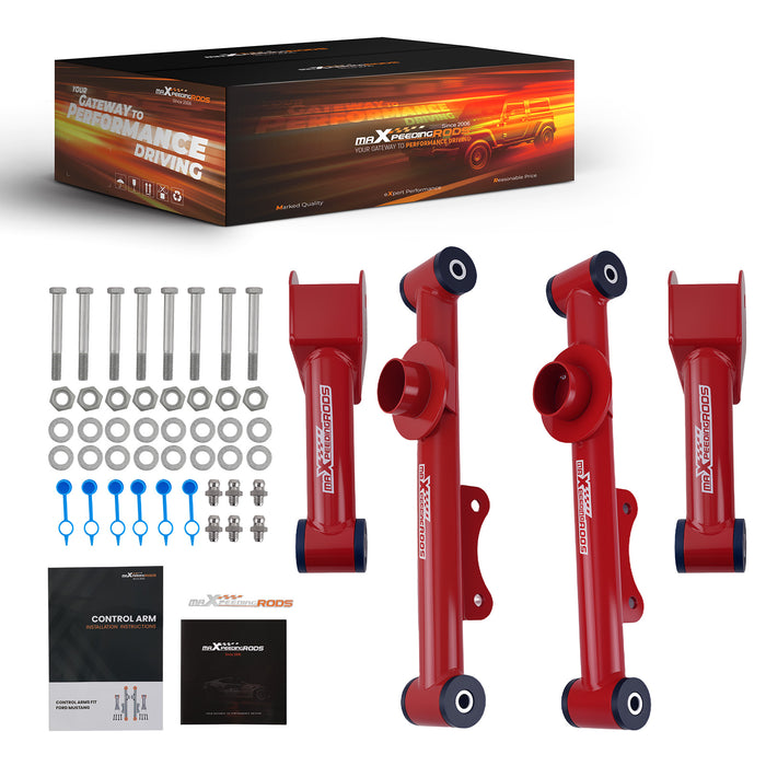Rear Upper Lower Tubular Control Arms Kit For 79-04 Compatible for Ford Mustang Mercury Cobras