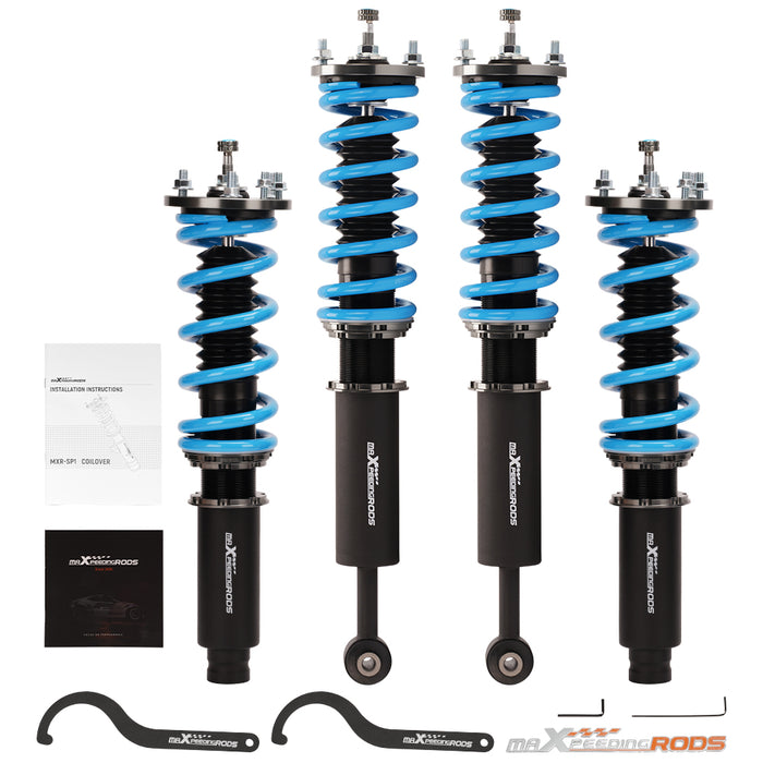 Maxpeedingrods Compatible for Honda Upgraded T6 24 Ways Adj Damper Shock Struts Coilovers | Compatible for Acura Tl Ii Ua5 99-03 | Compatible for Honda Accord Sedan 98-02/Compatible for Acura
