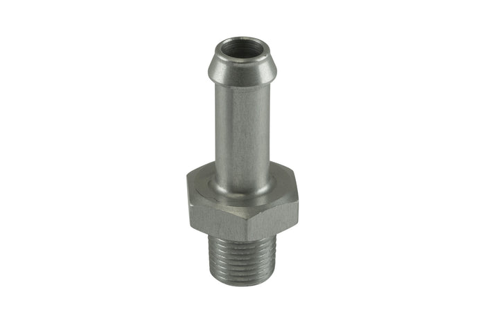 Fitting 8mm / 5/16" Hose End to 1/8 NPT Male Straight - Silver