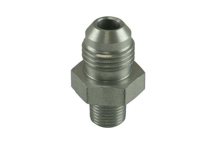Fitting -6 AN Flare to 1/8 NPT Male Straight - Silver