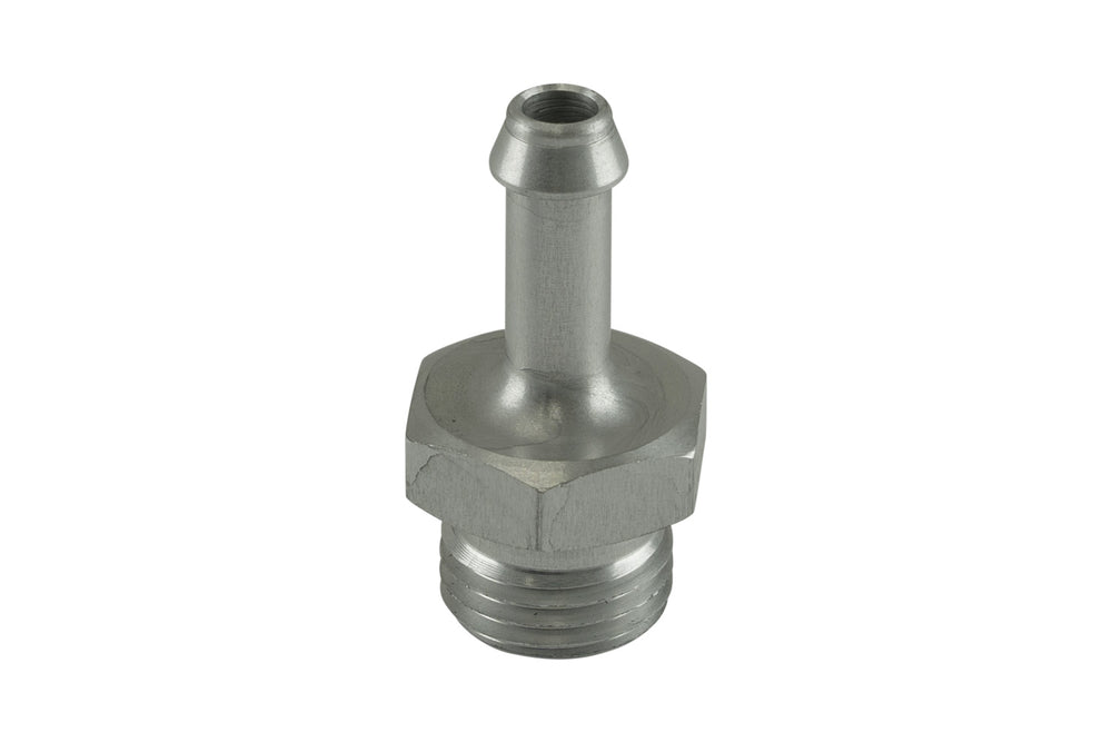 Fitting 6mm / 1/4" Hose End to -6 AN ORB Male Straight - Silver