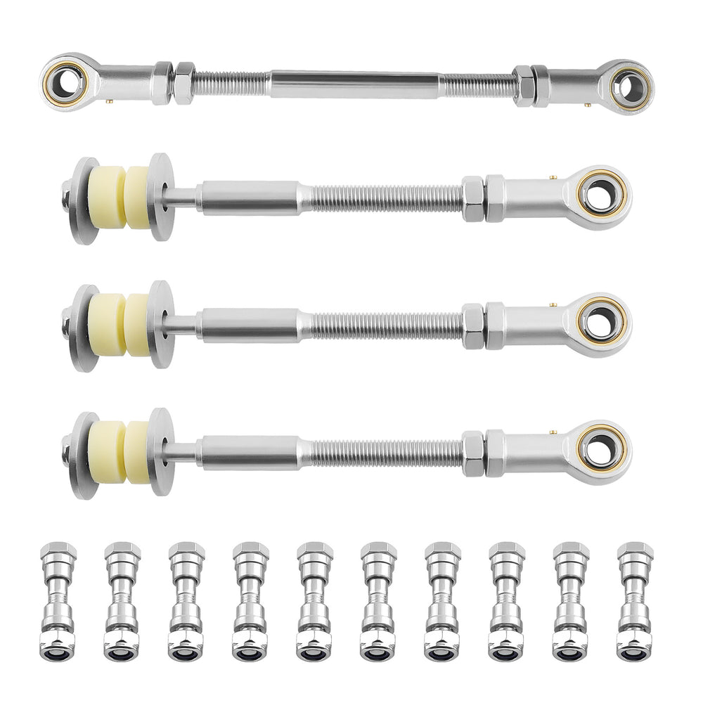 4x Front + Rear HD Sway Bar extension Kit Compatible for Nissan GU Y61 Compatible for Patrol 240-270 mm Lift