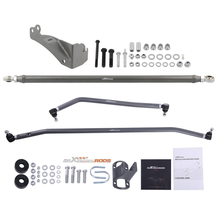Adjustable Track Bar Drag Link Tie Rod Kit 0-4 Lift Compatible for Dodge Ram 2500 3500 4x4