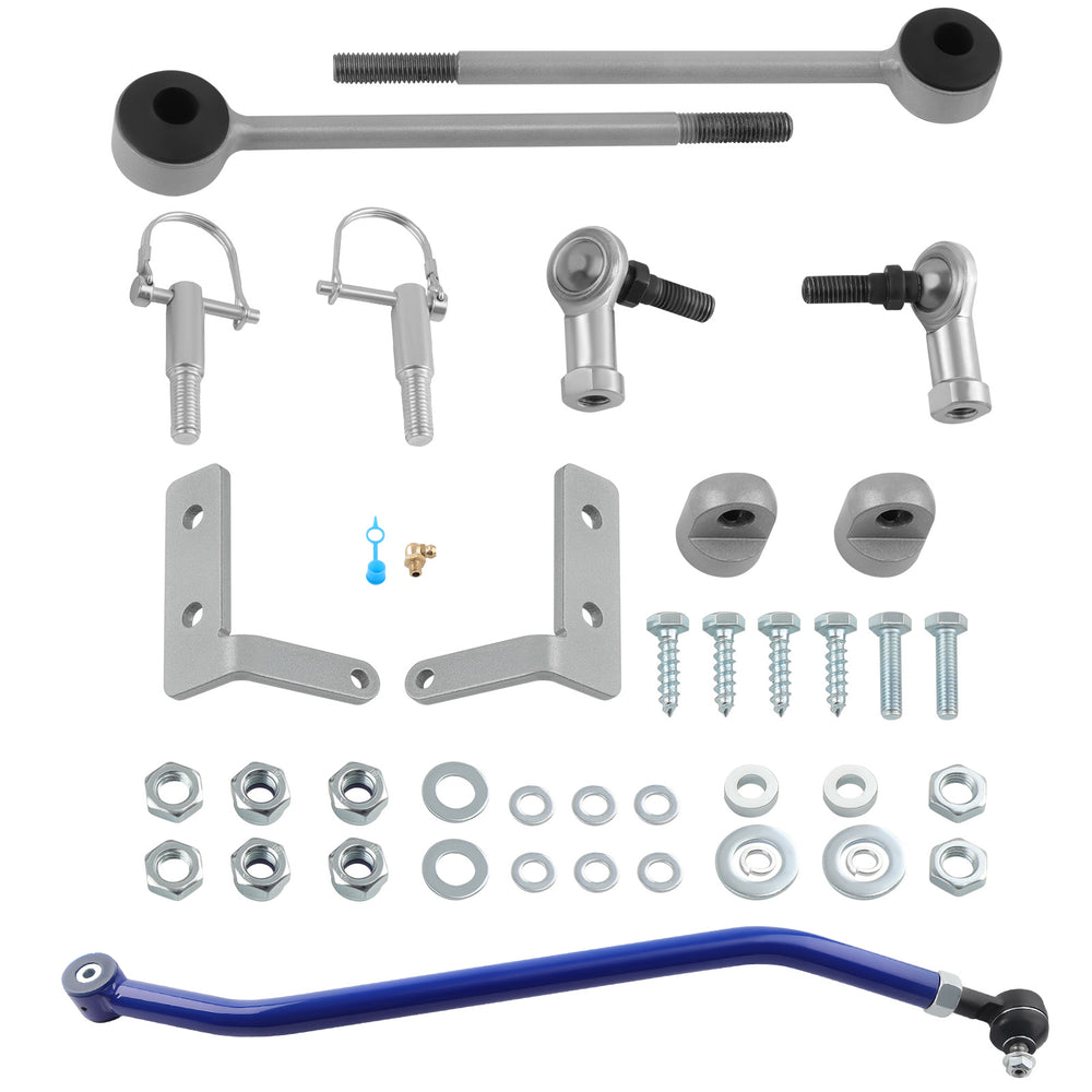 Adjustable Front Track Bar + Sway Bar Links Compatible for Jeep Cherokee XJ w/3.5-4.5 Lift