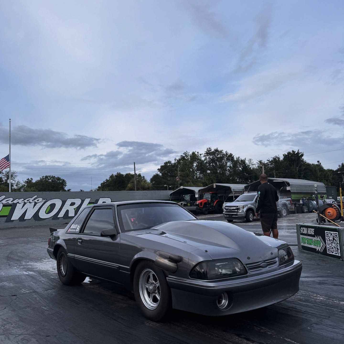 Foxbody staged on the track